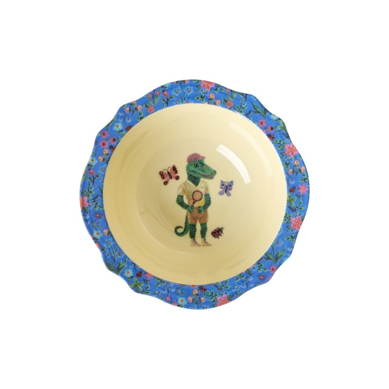 rice &  Nathalie Lete  Melamine Vintage Bowl  /Blue